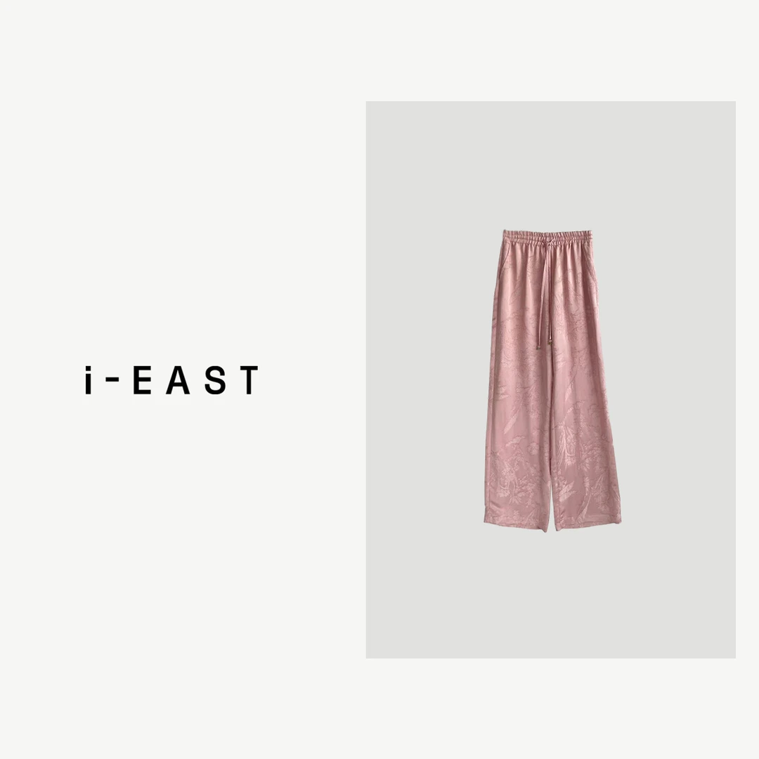 i-EAST 轻盈休闲裤~新中式提花松紧腰休闲裤-4C K31421