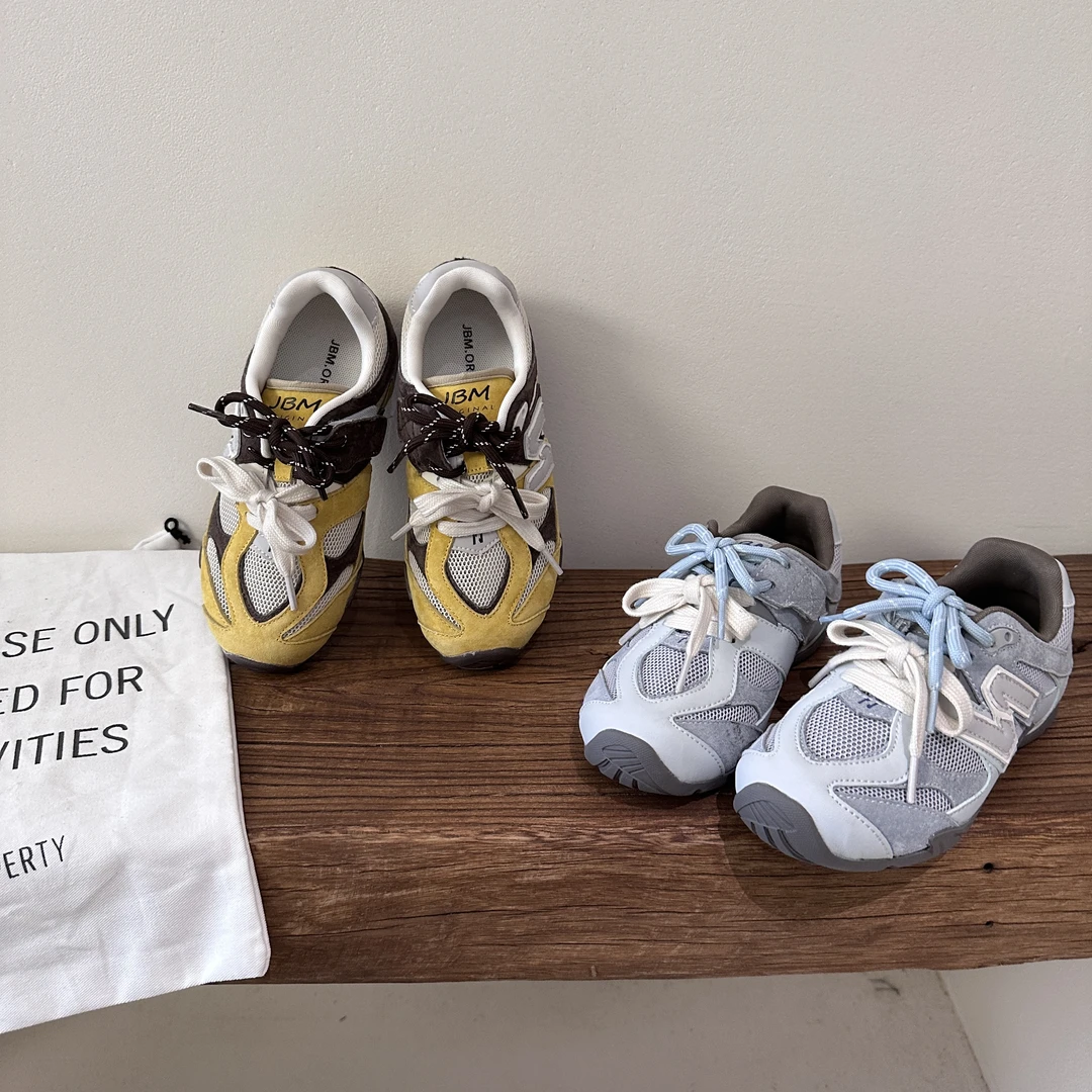 阿又男童夏季网面轻便复古橡胶底魔术贴儿童百搭透气童鞋25372