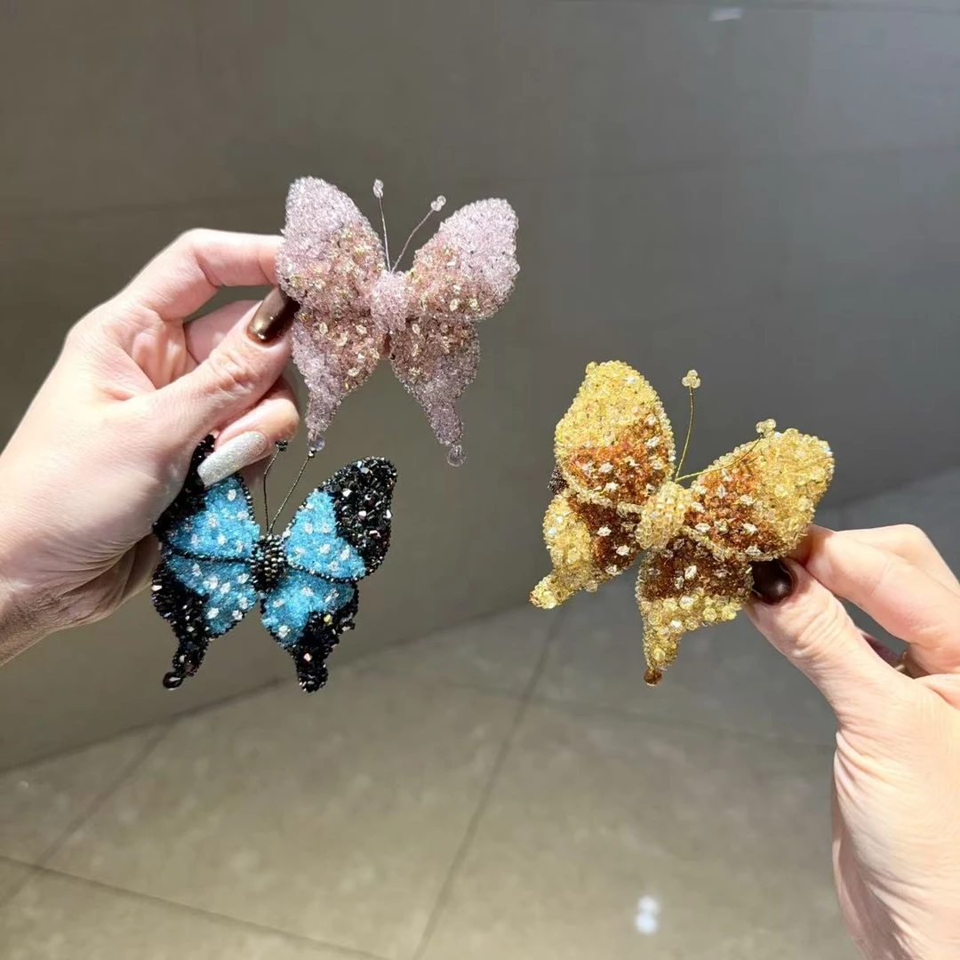 【莫奈海之星】点钻蝴蝶系列边夹高奢设计气质优雅经典款