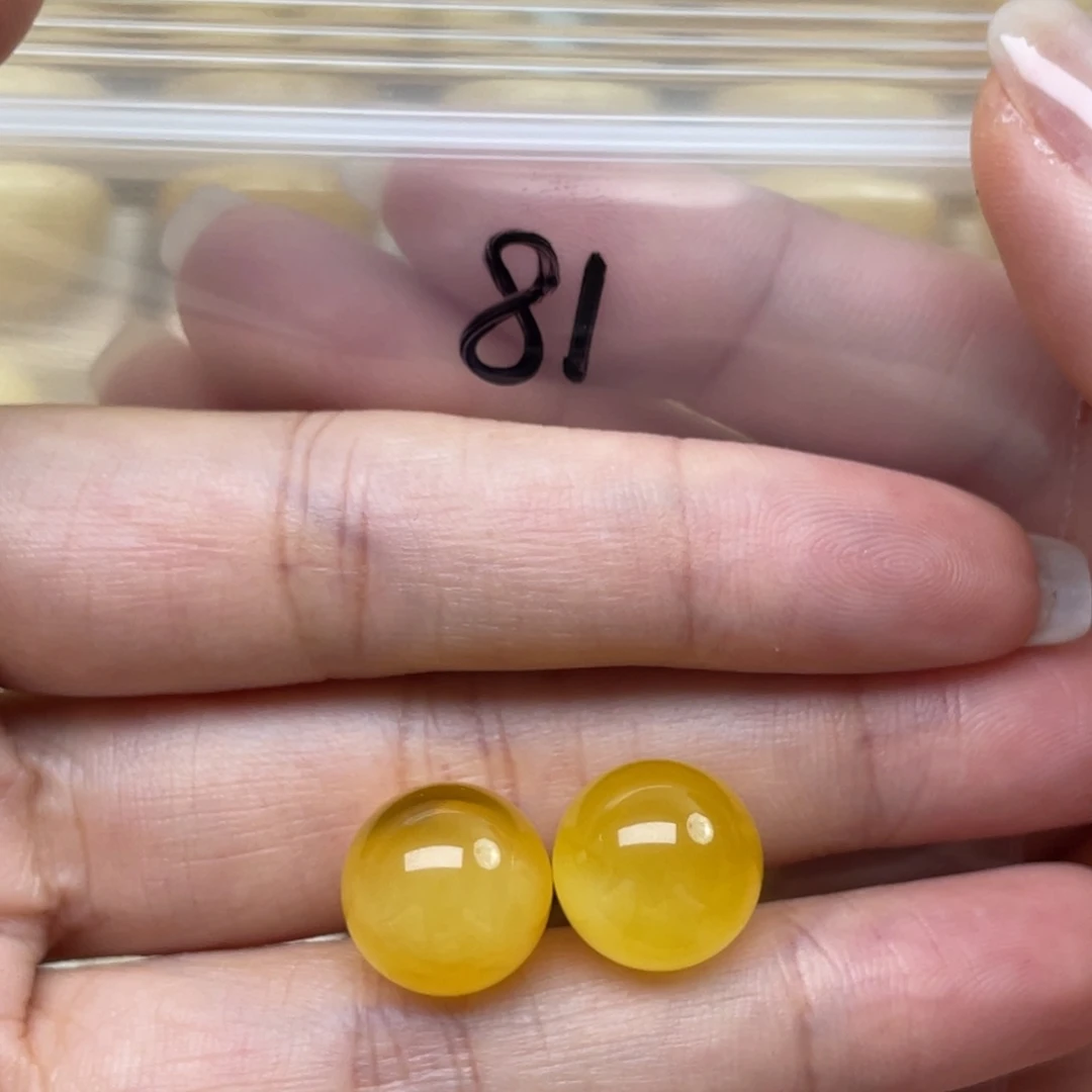 未镶嵌蜜蜡裸石13.2mm蜜蜡对珠