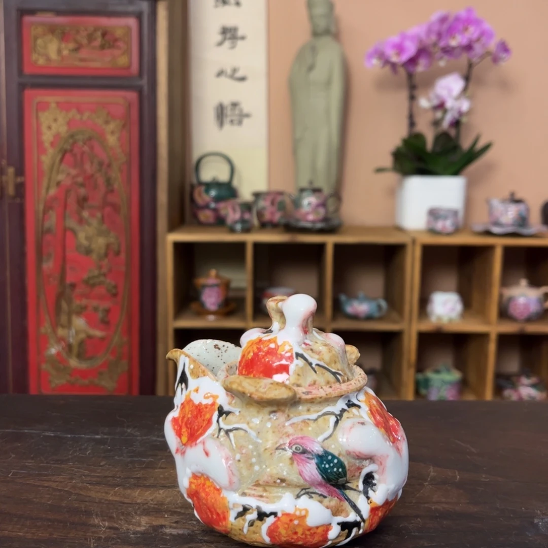 云***痕柴烧纯手工手绘陶瓷