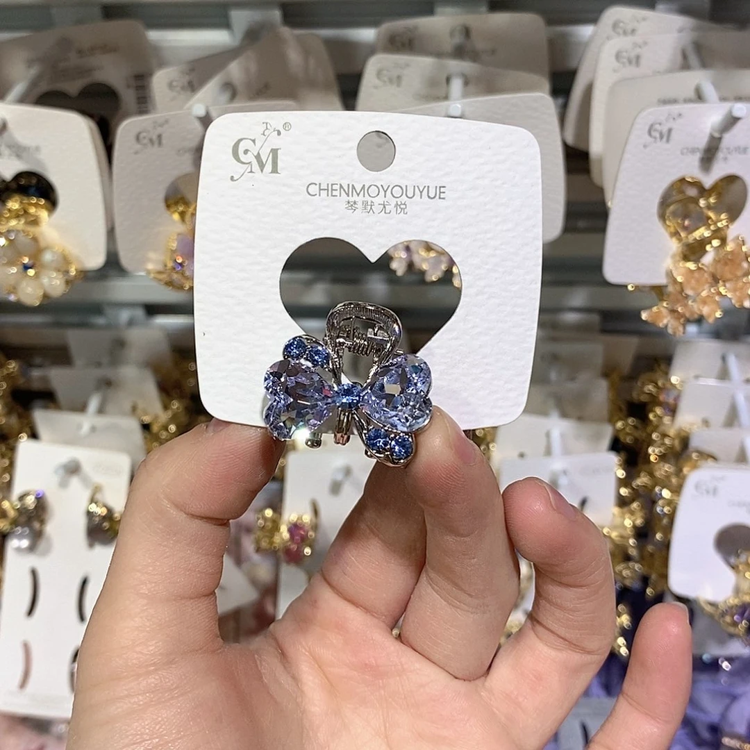 仿水晶合金蝴蝶结小抓