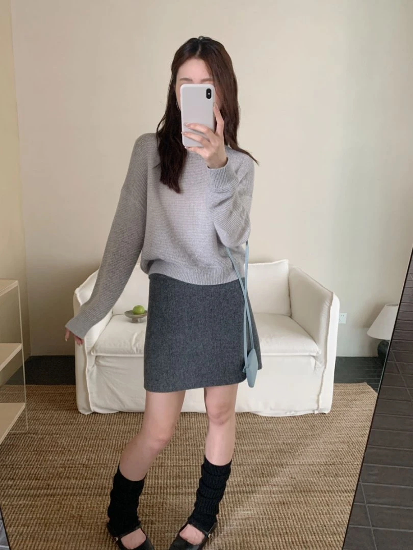 【素简.510136】秋冬新款驼羊绒珠片渐变设计师女装上新针织衫