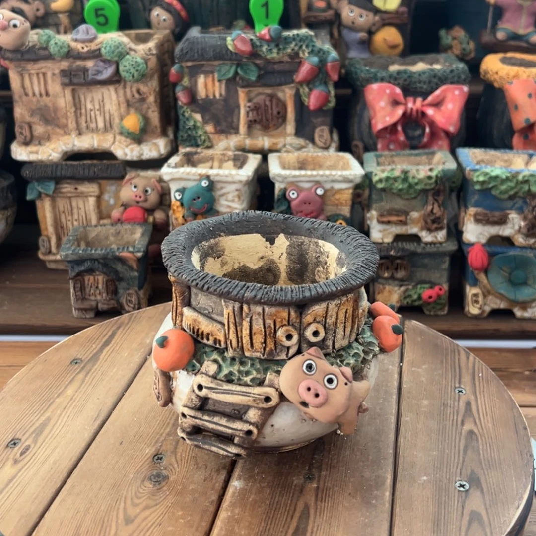 红陶嘻哈多肉花盆