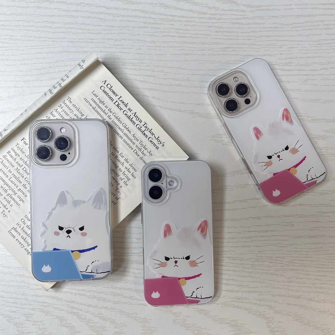 灏吉象情侣上班狗狗适用苹果16promax情侣手机壳vivo华为oppo小米