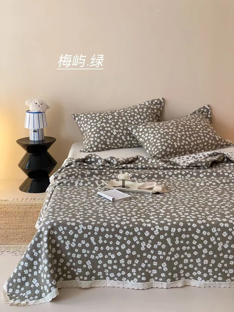 安心棉韩系太阳花小花边单品床盖2.2×2.4米，碎花已发货仅退款勿拍