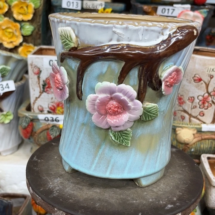 紫砂花盆粗陶材质多肉花盆