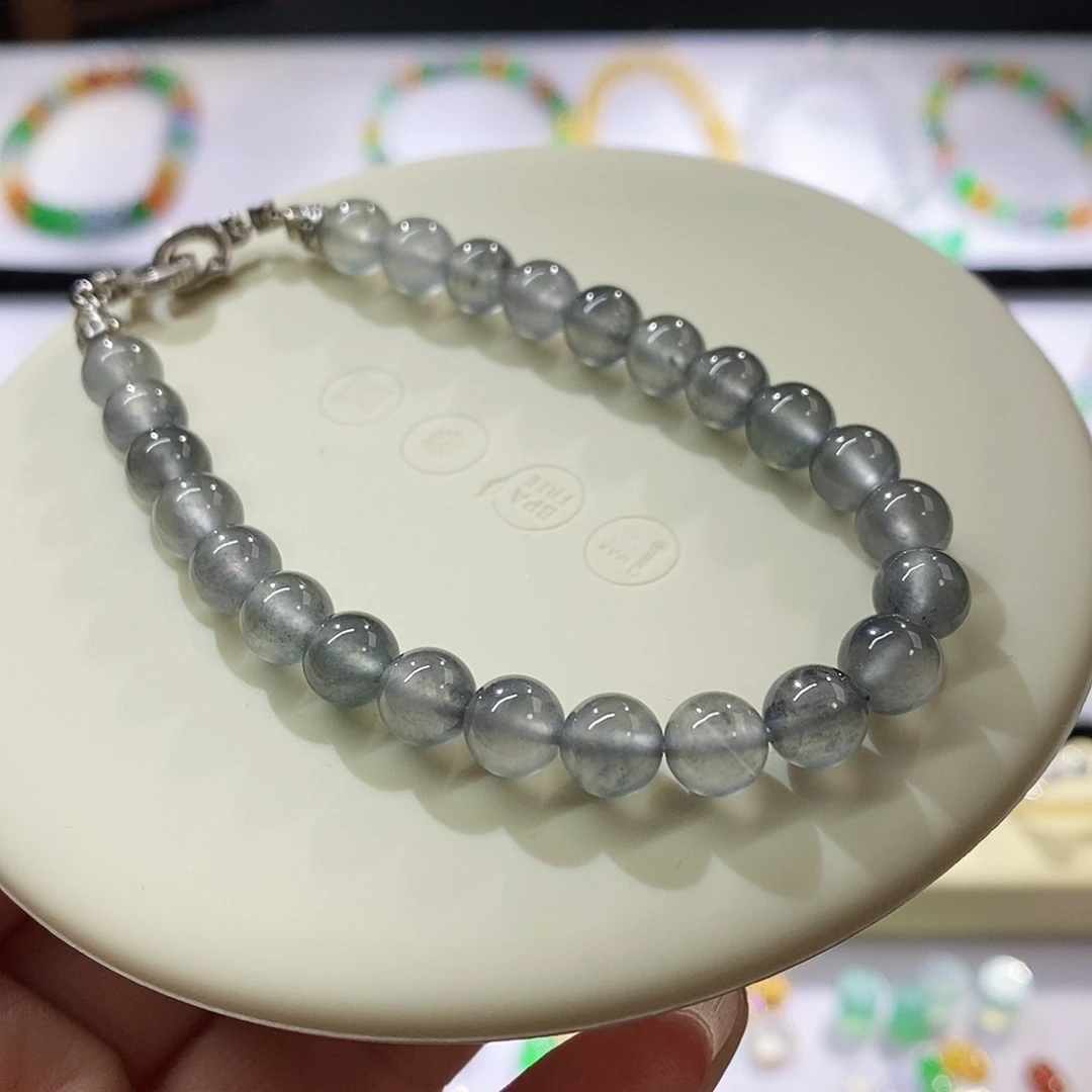 裸石翡翠黑冰手串