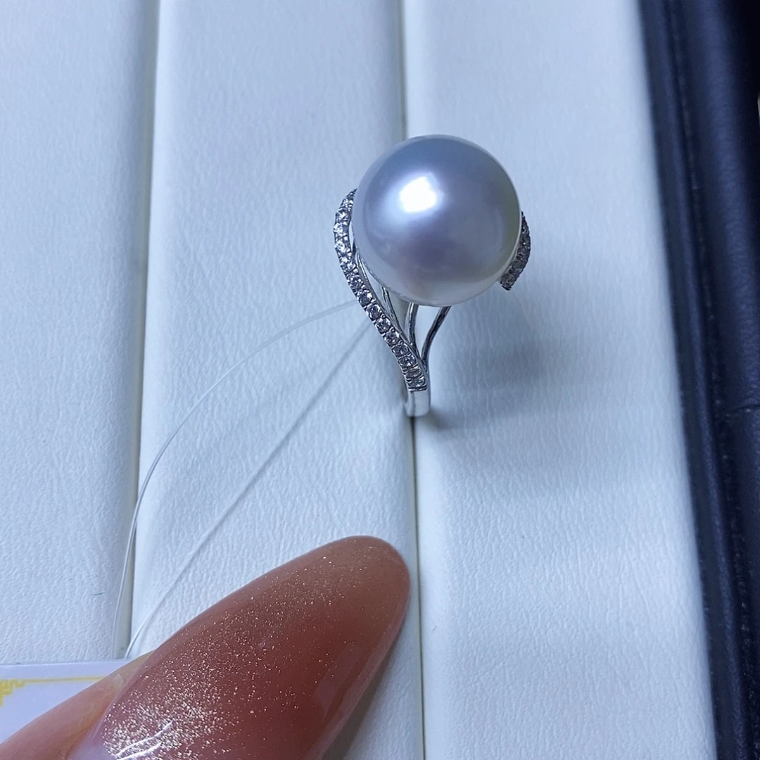 海水珍珠18K金镶嵌戒指澳白