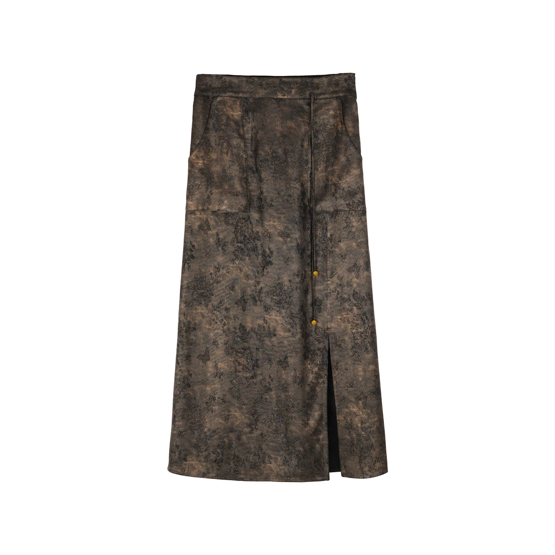 【双面穿半裙】新中式国风时尚半裙开叉气质女装半身裙MCFBQ0988