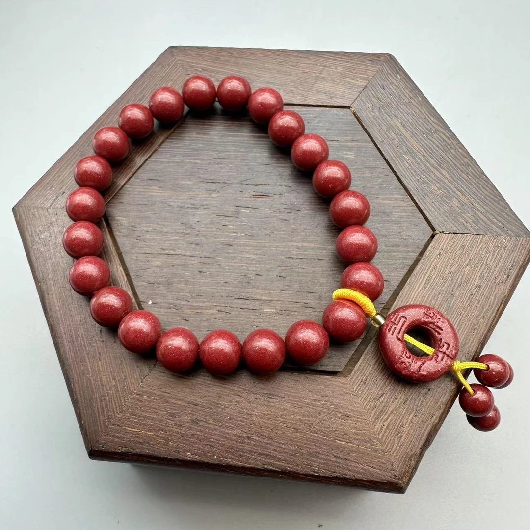 含辰砂工艺品GA450-紫色配平安扣提溜8mm手串