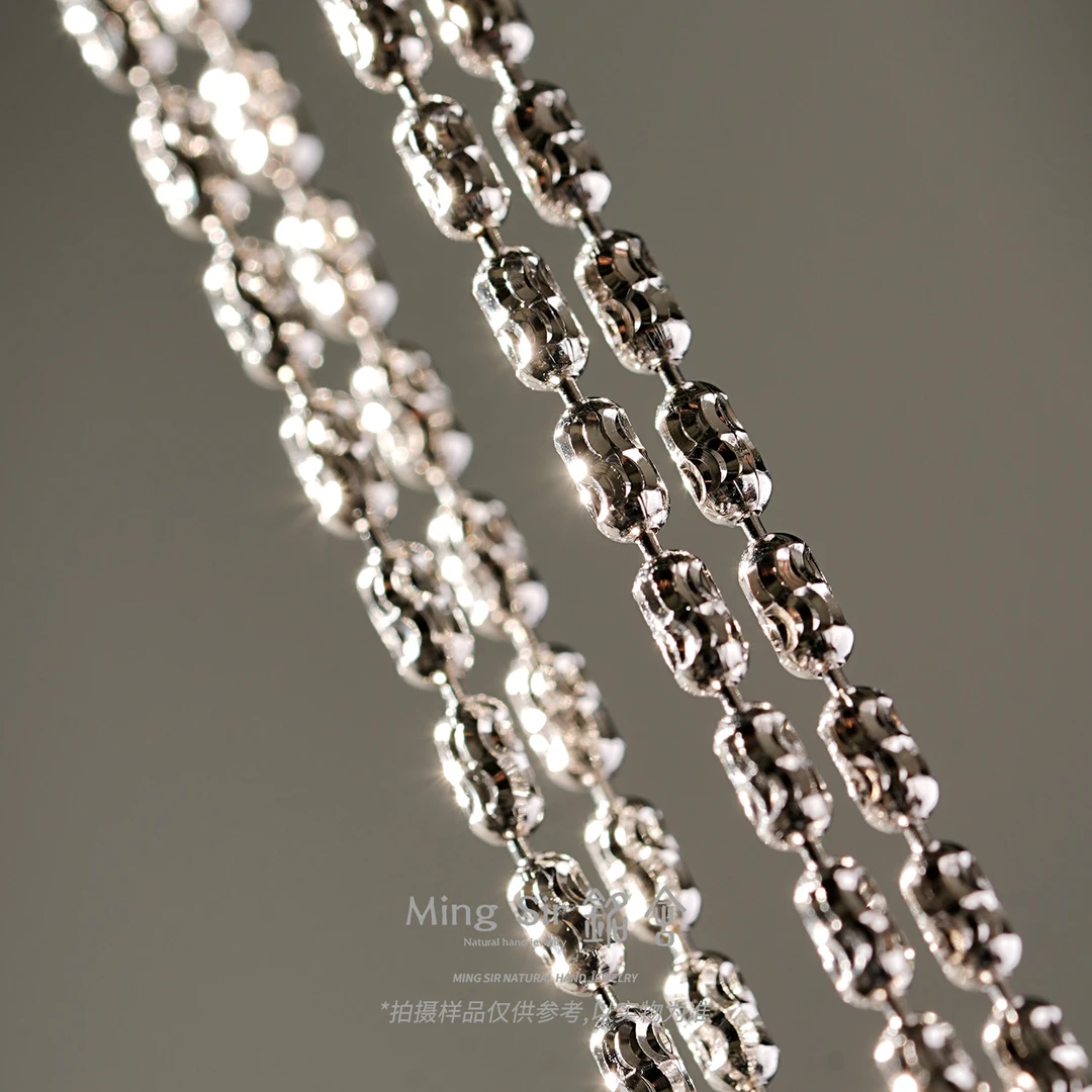 链子925银 【铭舍】S925银钻形链1.9mm通体银调节（多样性发其一）