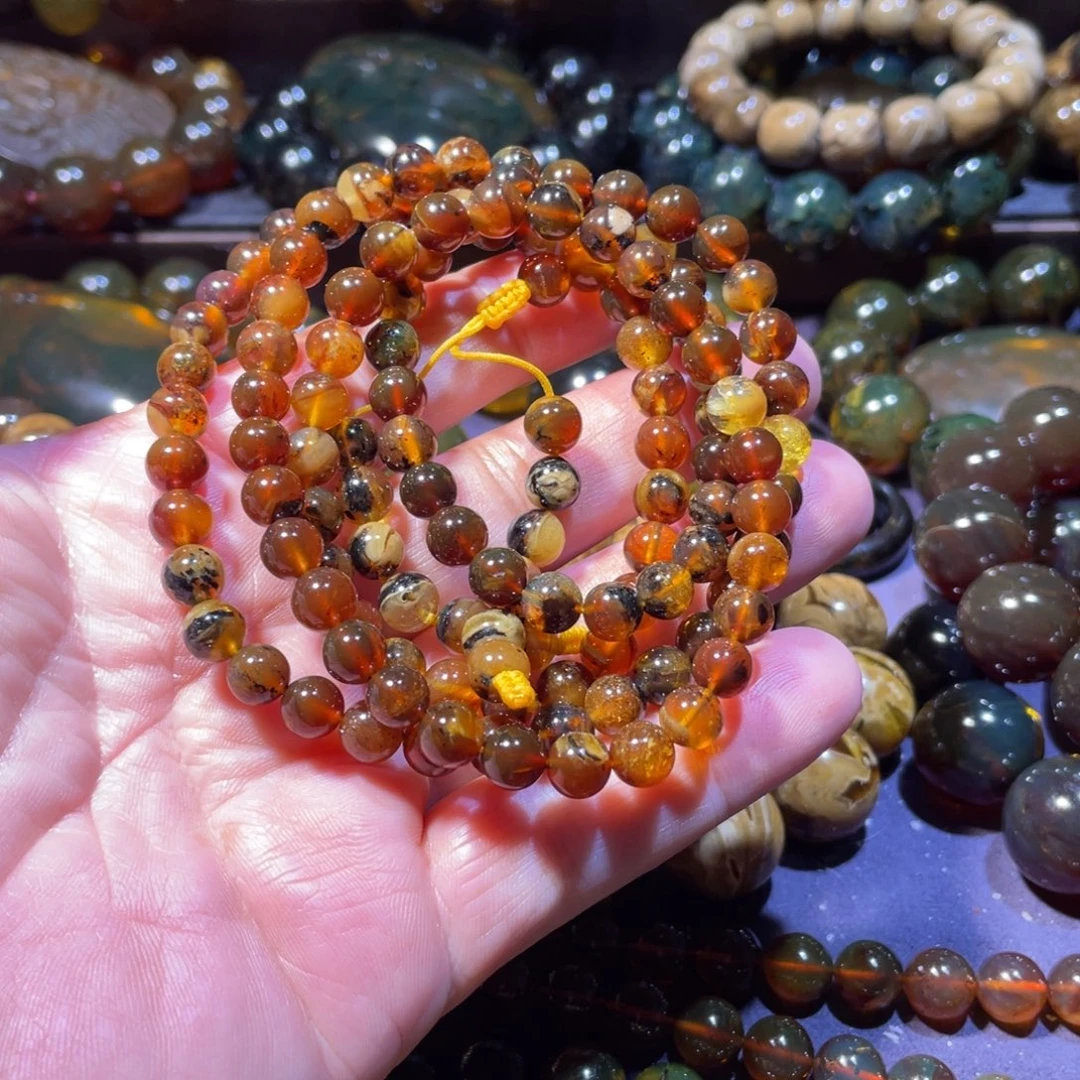 用***7琥珀未镶嵌手链天然