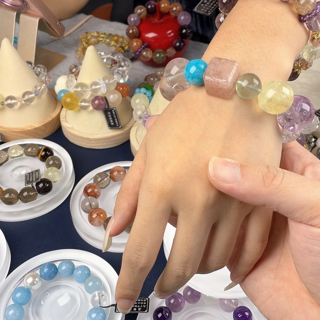 银S925镀金镶嵌手链水晶