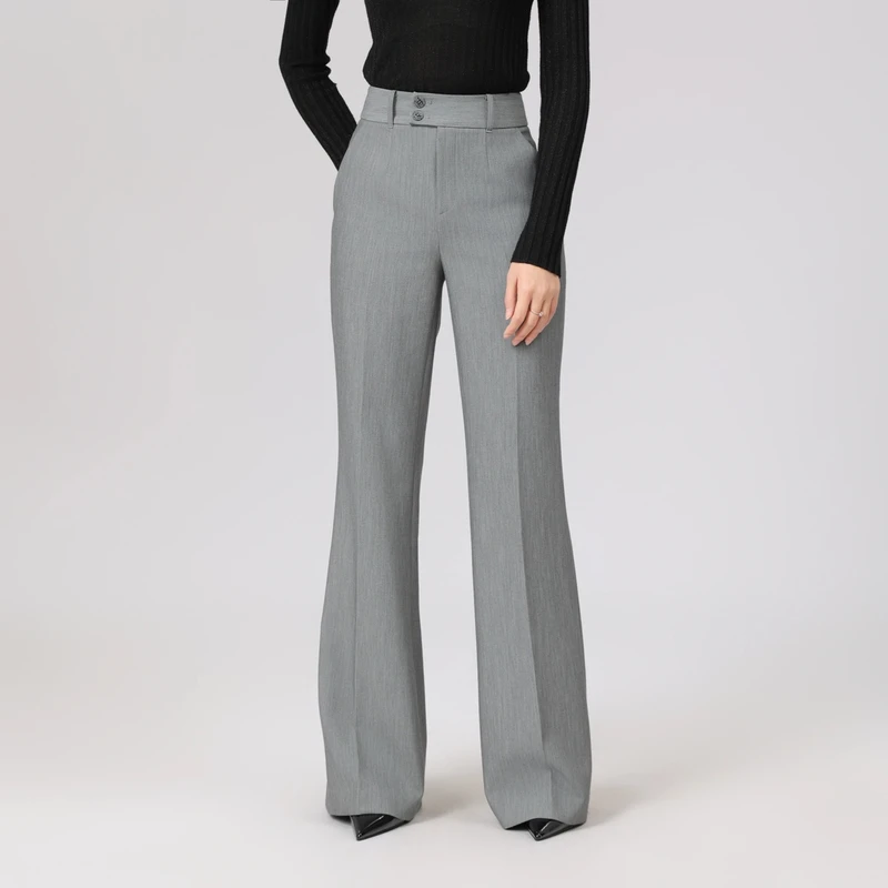 AMASS/阿玛施新款高腰显瘦阔腿直筒裤冬季休闲垂感西装裤女510021