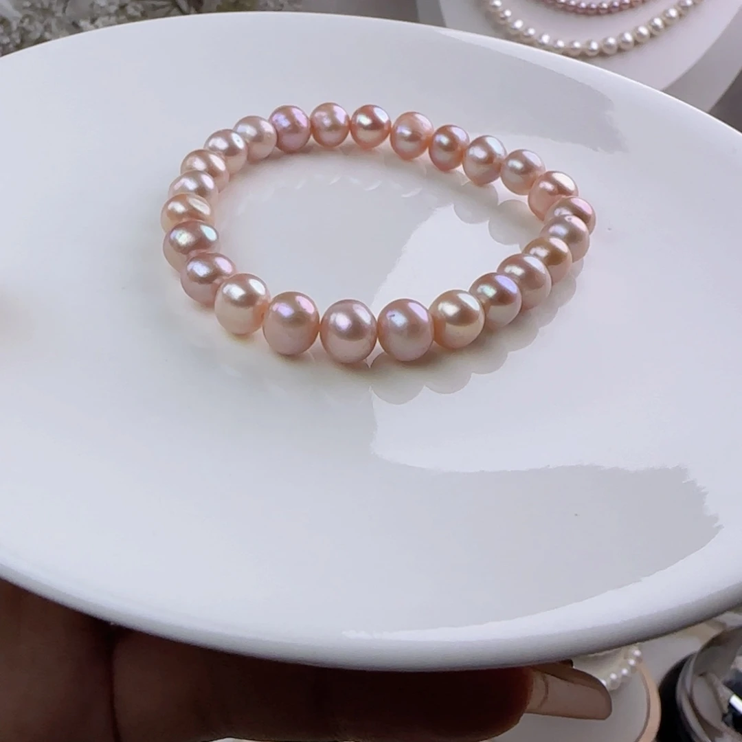 淡水珍珠手绳未镶嵌8mm微瑕