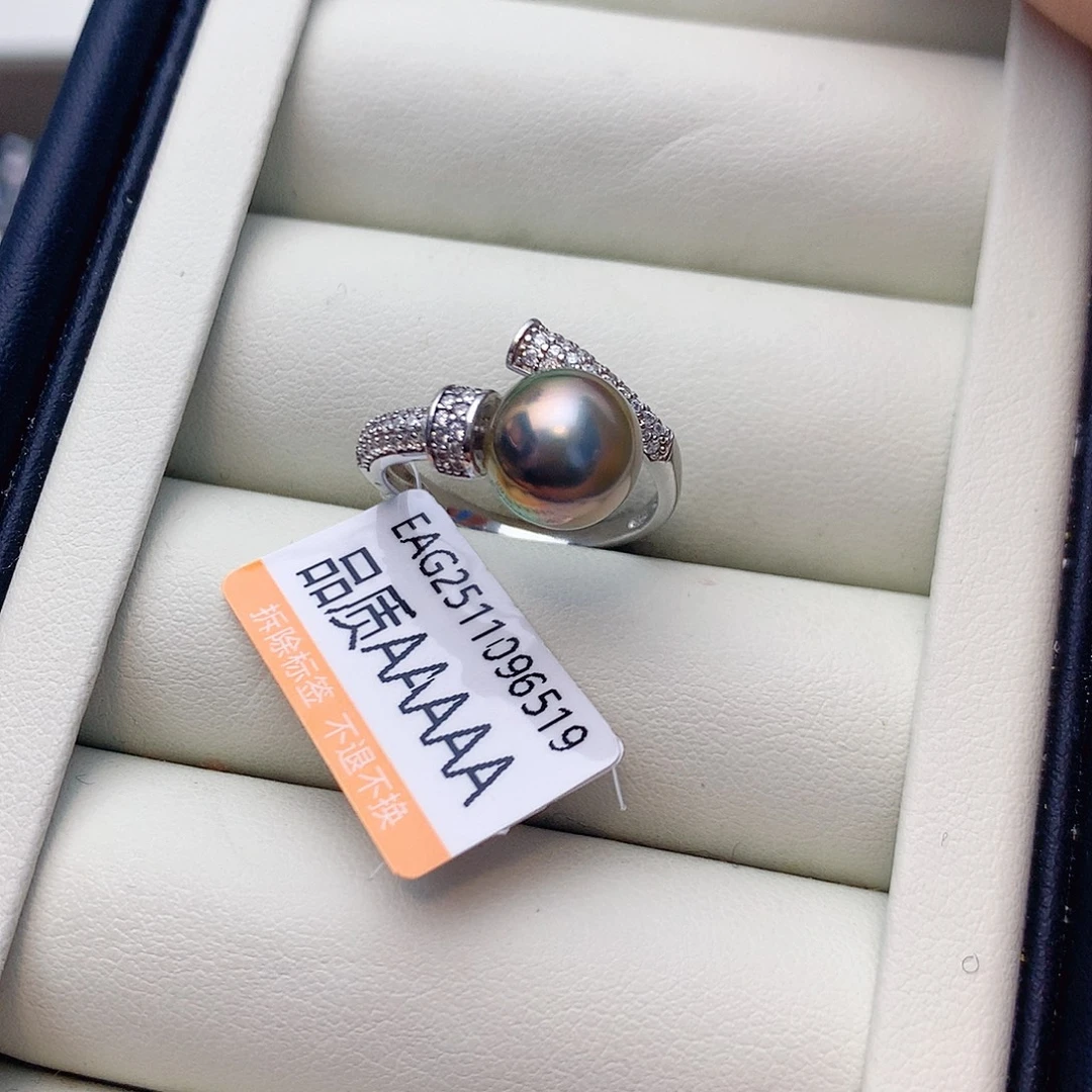 戒指银S925镶嵌海水珍珠W35