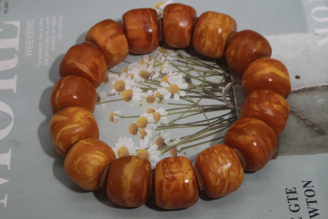 精美老花蜡手串，支持全国各地复检，古色古香，尺寸17+mm克重44.91g