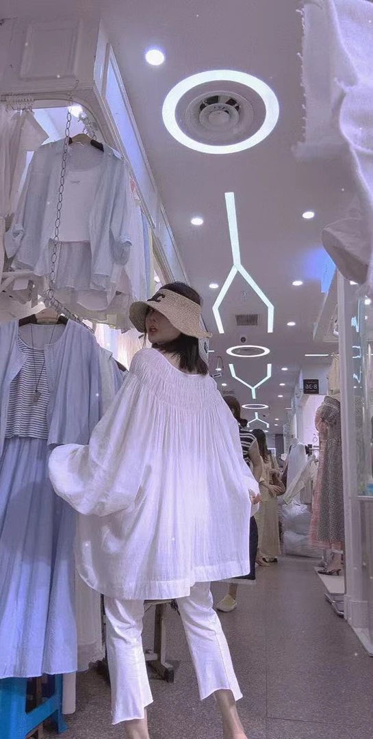 夏季新款法式气质系带长袖圆领薄款衬衫女别致宽松苎麻衬衫