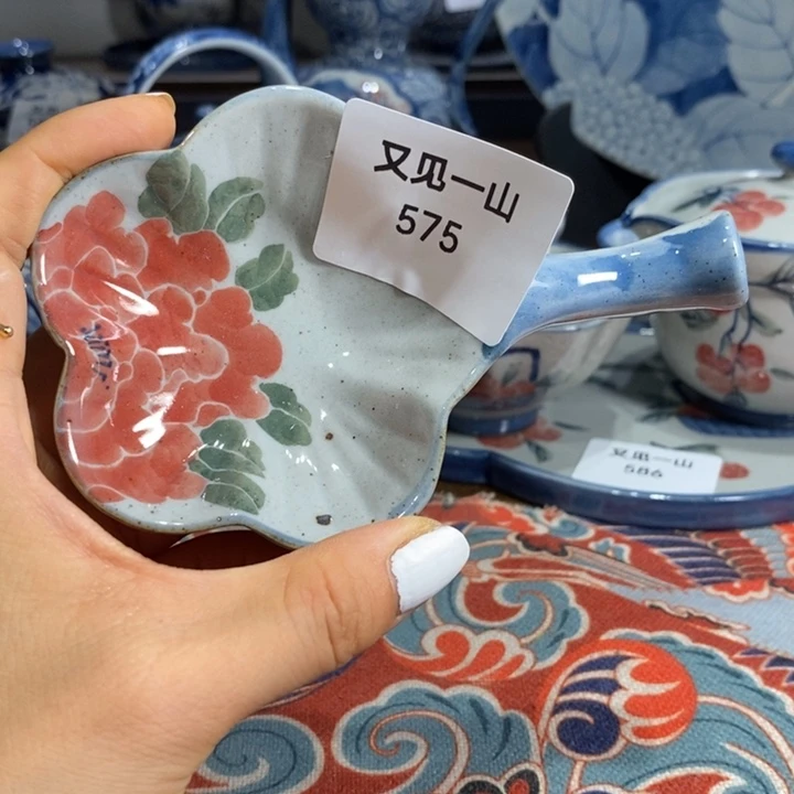 景德镇手绘牡丹料碟