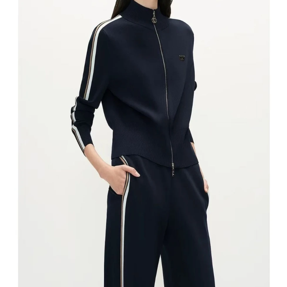 【时尚穿搭】秋季款通勤百搭直筒阔腿休闲上衣裤子套装66002-TBH