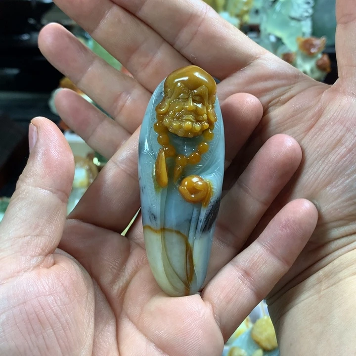 蛇纹石玉未镶嵌手把黄***计