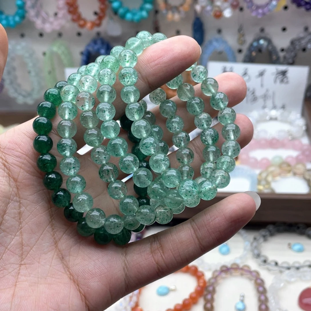 未镶嵌手链水晶8咪白水体草莓晶