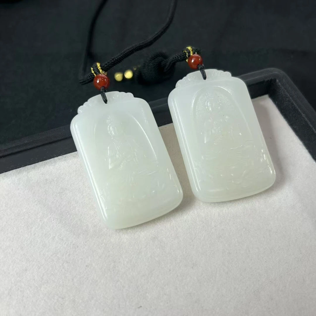 【睿泽鉴宝】和田玉白玉观音吊坠多样性发一/有瑕 51*31*8 JJY0269