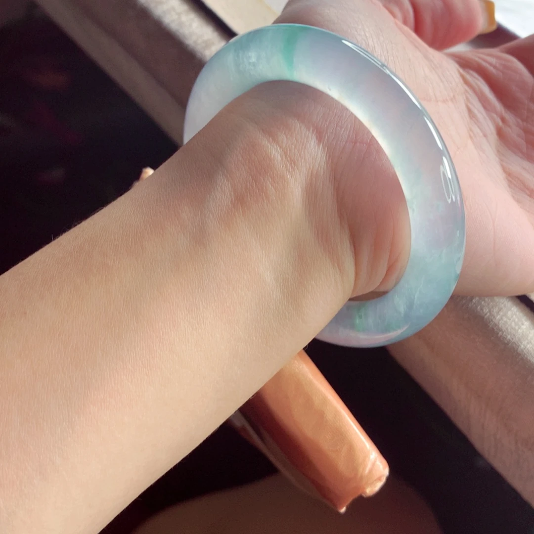 翡翠未镶嵌手镯52.5圆条 梦中情镯宝藏毕业 灵