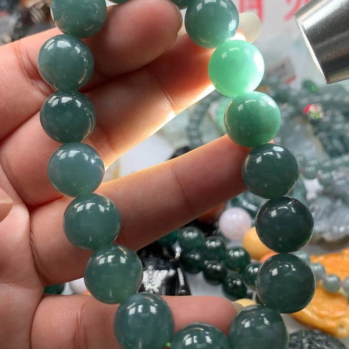 翡翠颈饰未镶嵌保真天然A货翡翠