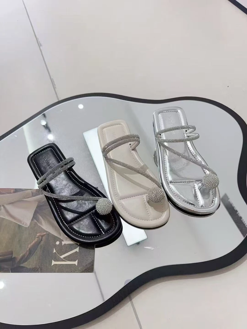 【华小姐】夏季新款时尚潮流圆头平底百搭拖鞋8807