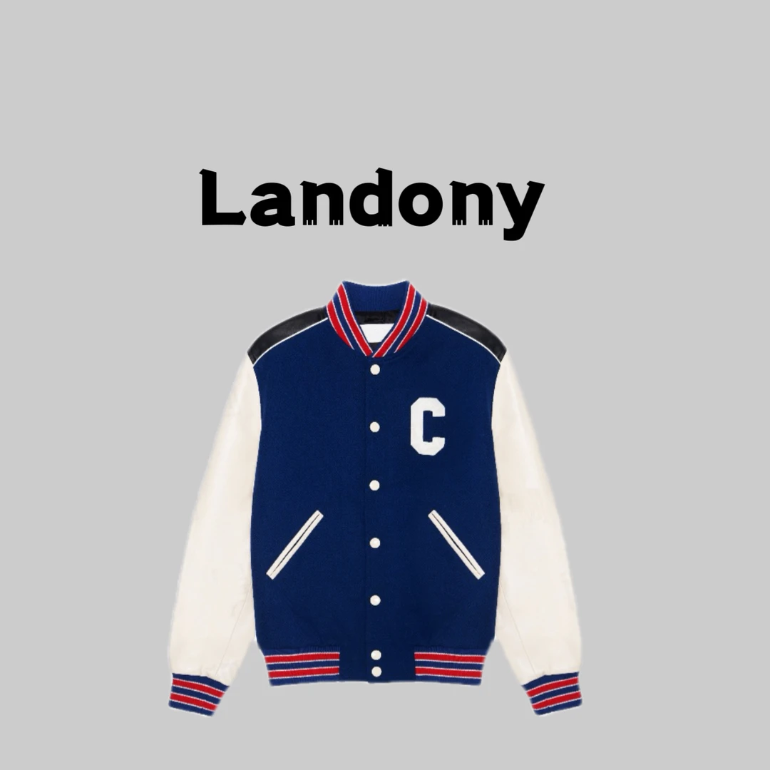 Landony【品质】赛系列SS23拼色cleanfit棒球夹克春款