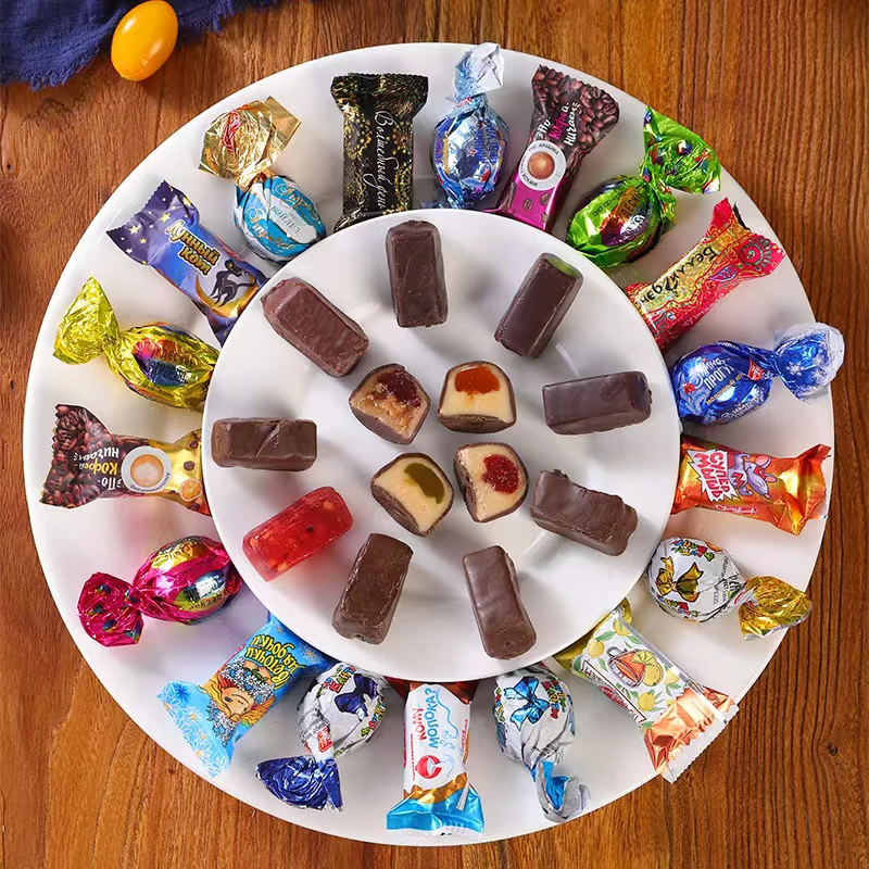 俄罗斯进口巧克力味混合糖果500g零食年货喜糖