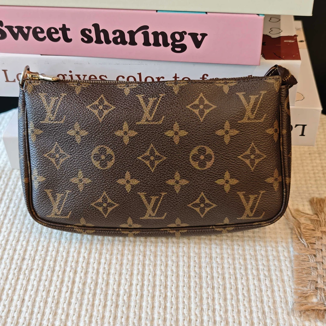 95新 LouisVuitton/路易威登 中古老花麻将手提腋下包