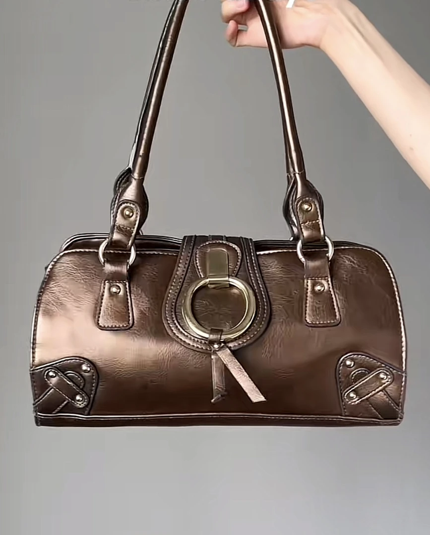 拉链纯色见外包装车缝线卡通腋下包多口袋手提式