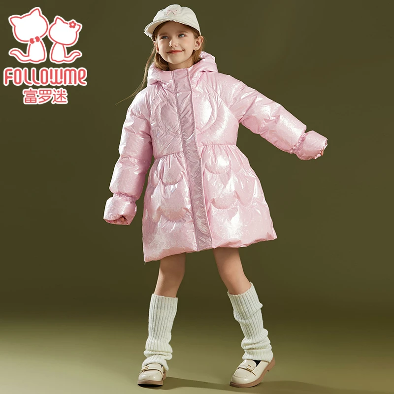 尺码110-165  新品女童羽绒服冬季保暖连帽羽绒外套F4D6820Y