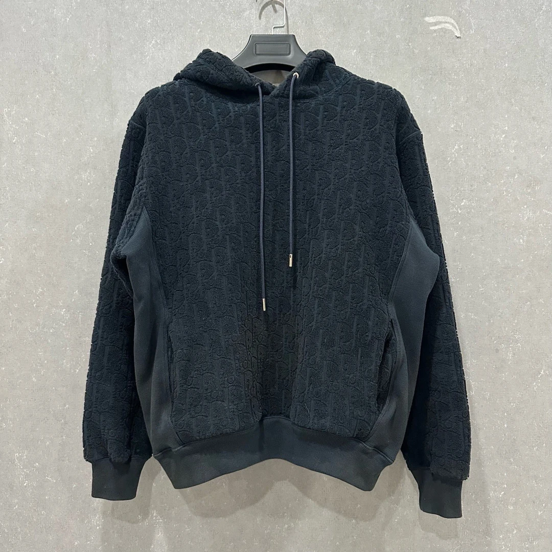 未使用 DIOR/迪奥 满印提花连帽毛巾卫衣M码006029