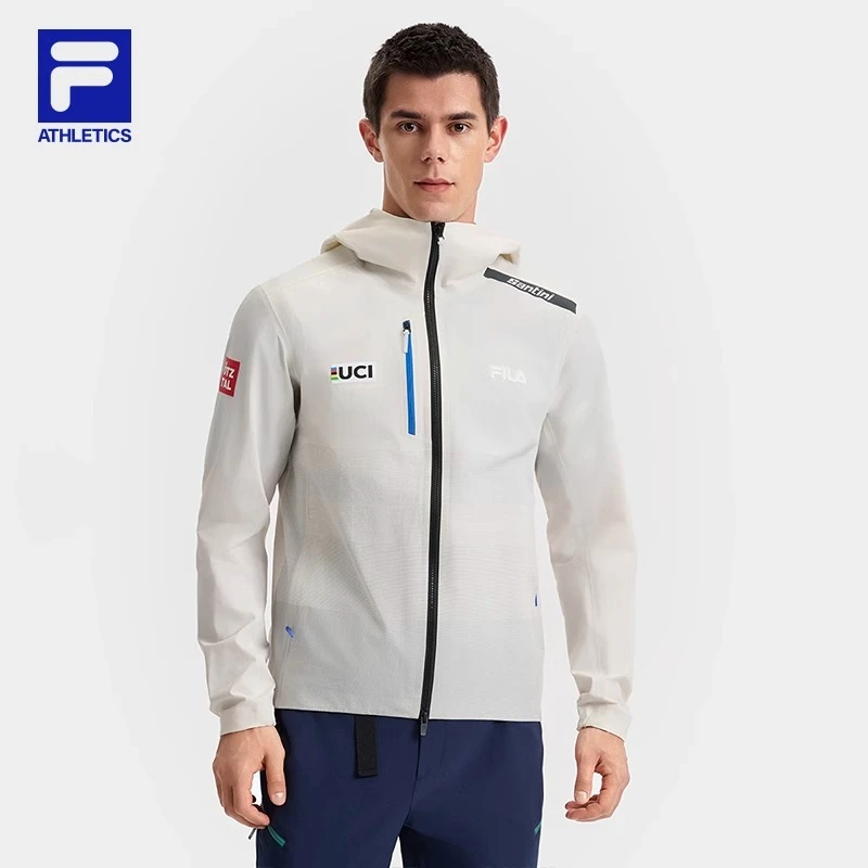 FILA斐乐男装2025秋季户外骑行运动基础连帽梭织外套A11M528701F