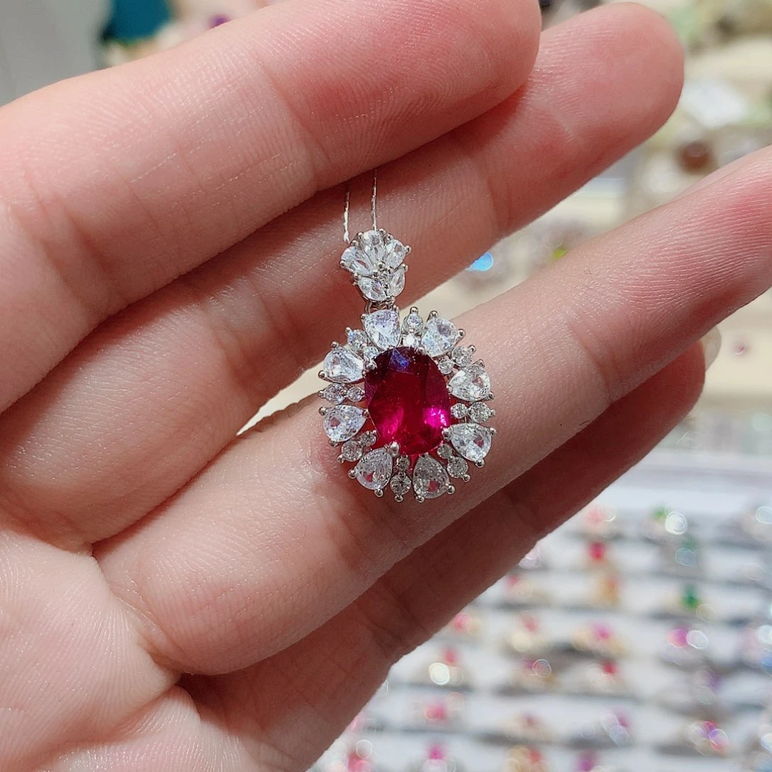 银S925镶嵌吊坠赠链碧玺