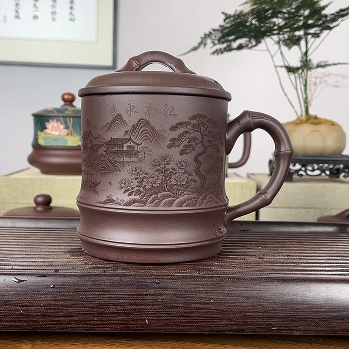 茶杯紫砂紫砂盖杯600cc