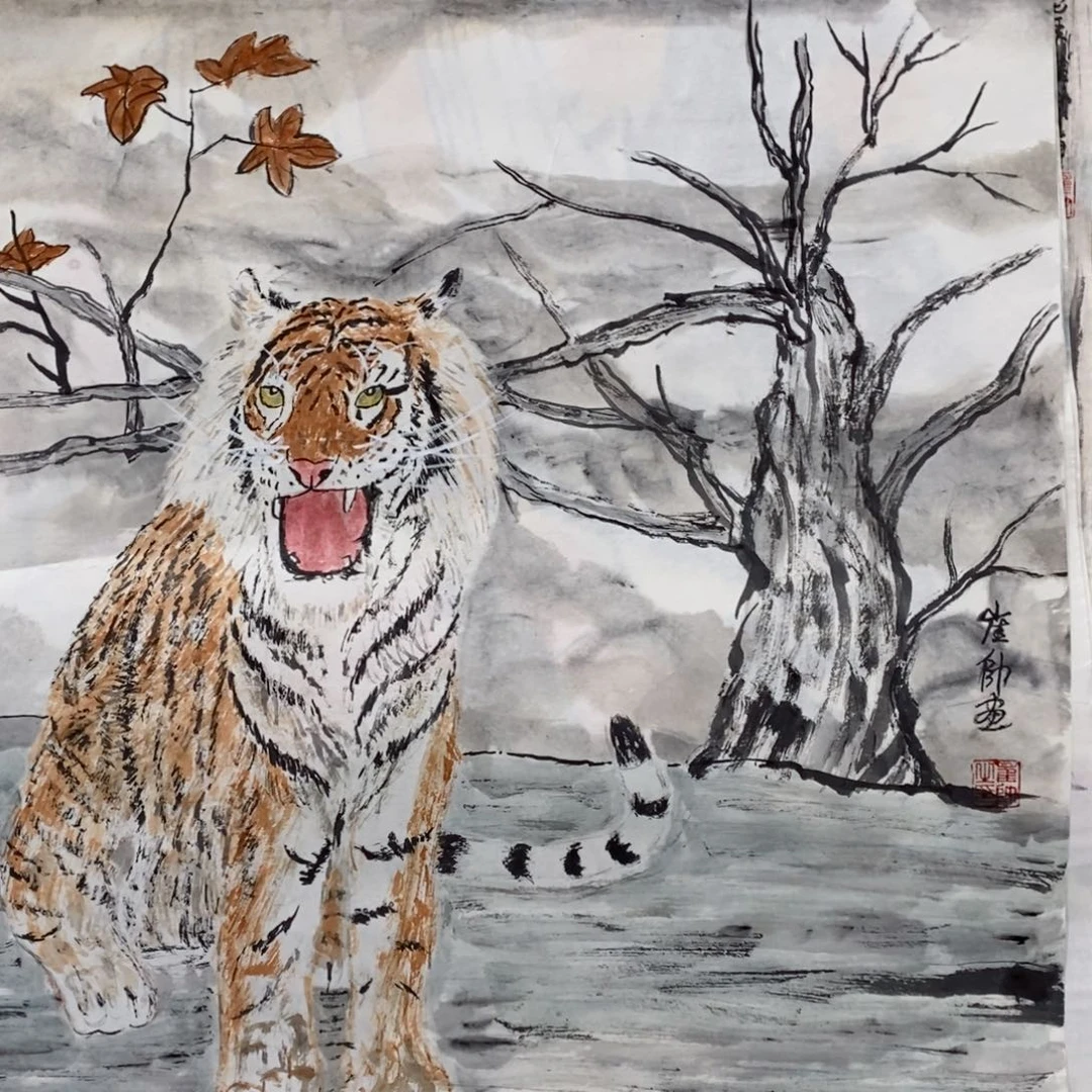 国画国画三尺斗方崔帅   琪