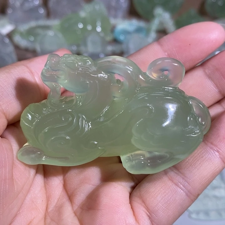 岫玉未镶嵌手把件手把件