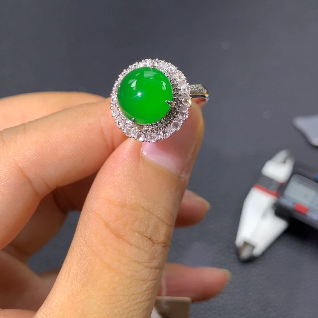 翡翠戒指18K金镶嵌两用款