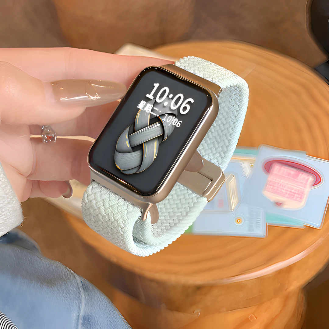 适用小米手环9pro尼龙编制磁吸表带8pro一体式亲肤舒适夏天替换带