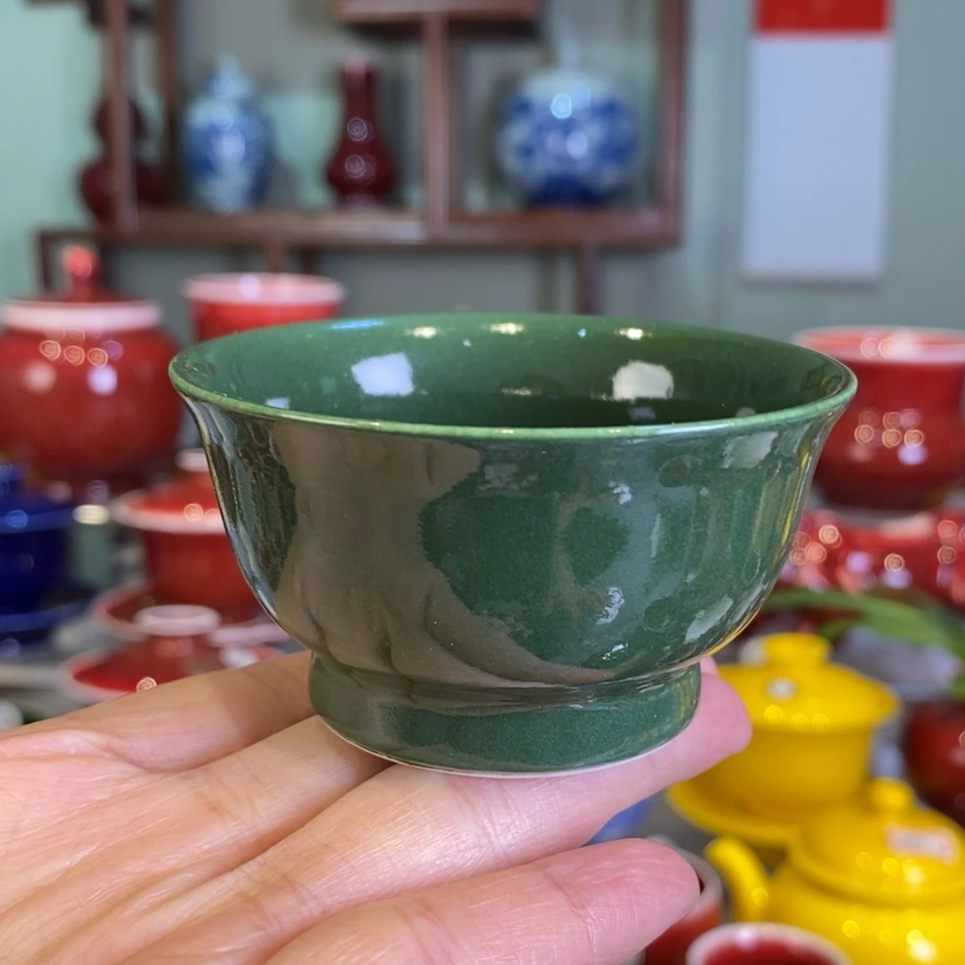 清欢雅玩原矿绿金砂杯