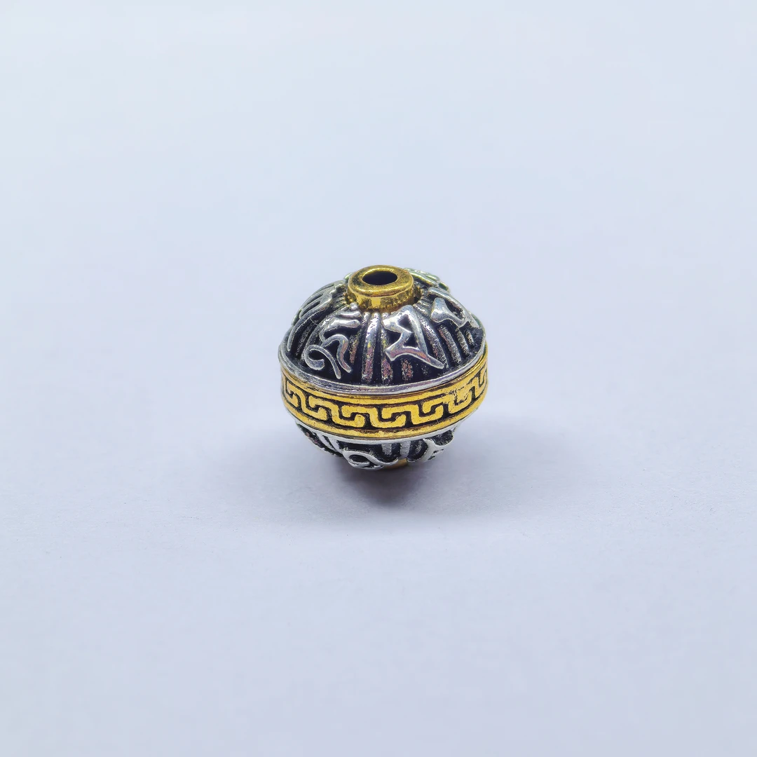 502B文玩配饰六字真言汉堡珠12㎜