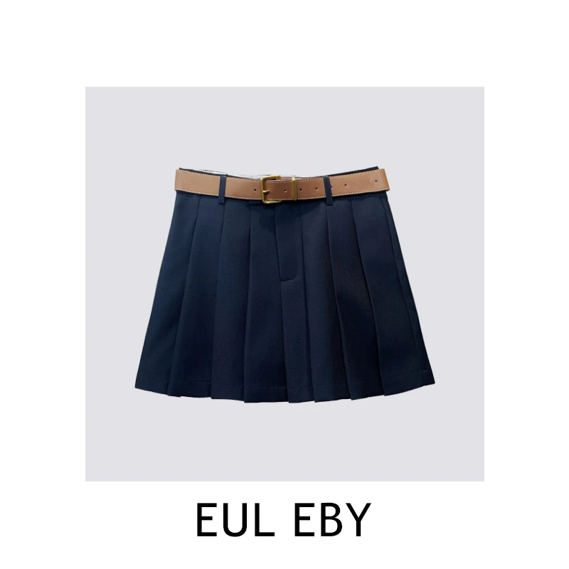 【一比Eby】皮带百褶裙高腰A字裙251124#