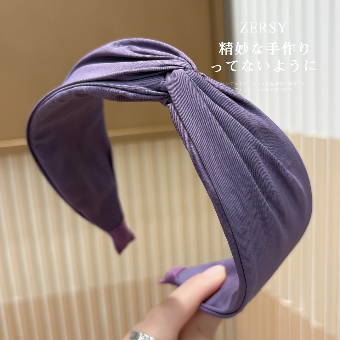 紫色打结发箍女2025新款高级感洋气时尚布艺百搭发卡日常外戴头箍
