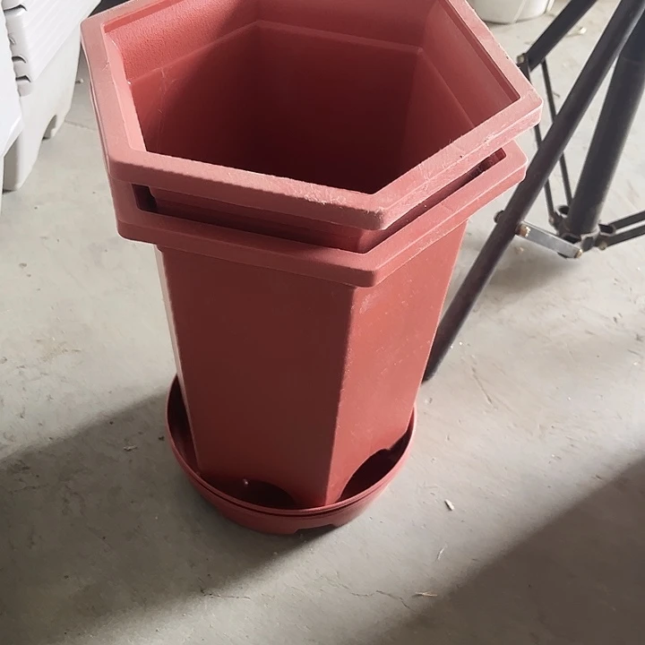 塑料瑕疵砖红色兰花盆 2个加托