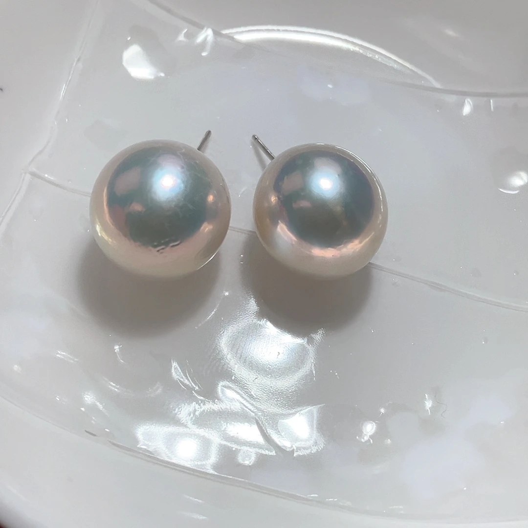 淡水珍珠耳饰银S925镶嵌